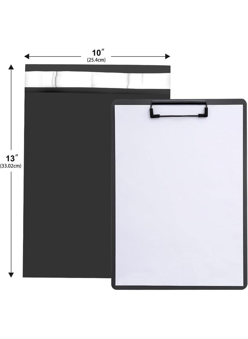 فوميمو حقيبة أظرف بلاستيكية، 100 قطعة أكياس تخزين بريدية سوداء ذاتية الغلق ذاتية اللصق، أكياس بريدية بلاستيكية ذات أظرف بلاستيكية بولي بريدية، أظرف شحن مقاومة للماء والتمزق، أكياس شحن بريدية سميكة قوية (أسود) (25 * 35 سم) - Image 2