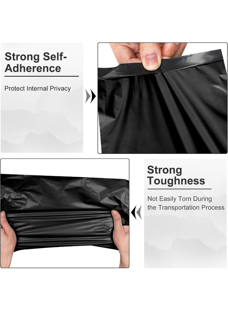 فوميمو حقيبة أظرف بلاستيكية، 100 قطعة أكياس تخزين بريدية سوداء ذاتية الغلق ذاتية اللصق، أكياس بريدية بلاستيكية ذات أظرف بلاستيكية بولي بريدية، أظرف شحن مقاومة للماء والتمزق، أكياس شحن بريدية سميكة قوية (أسود) (25 * 35 سم) - Image 4