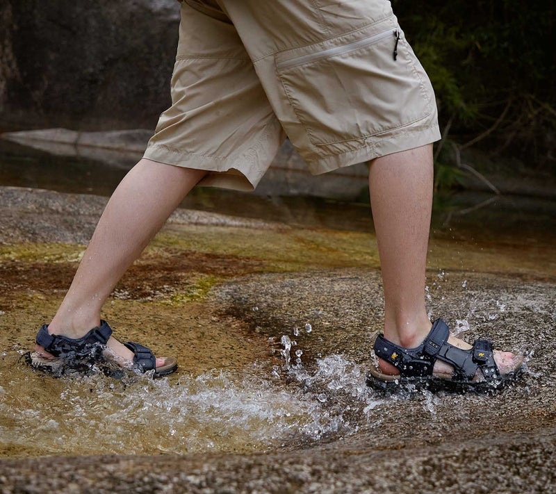 CAMEL CROWN Men's Waterproof Arch Support Hiking Sandals - Comfort Leather with Adjustable Straps - Athletic Outdoor Sandals for Summer Beach Trail Walking - Dark Blue 10 - Image 2