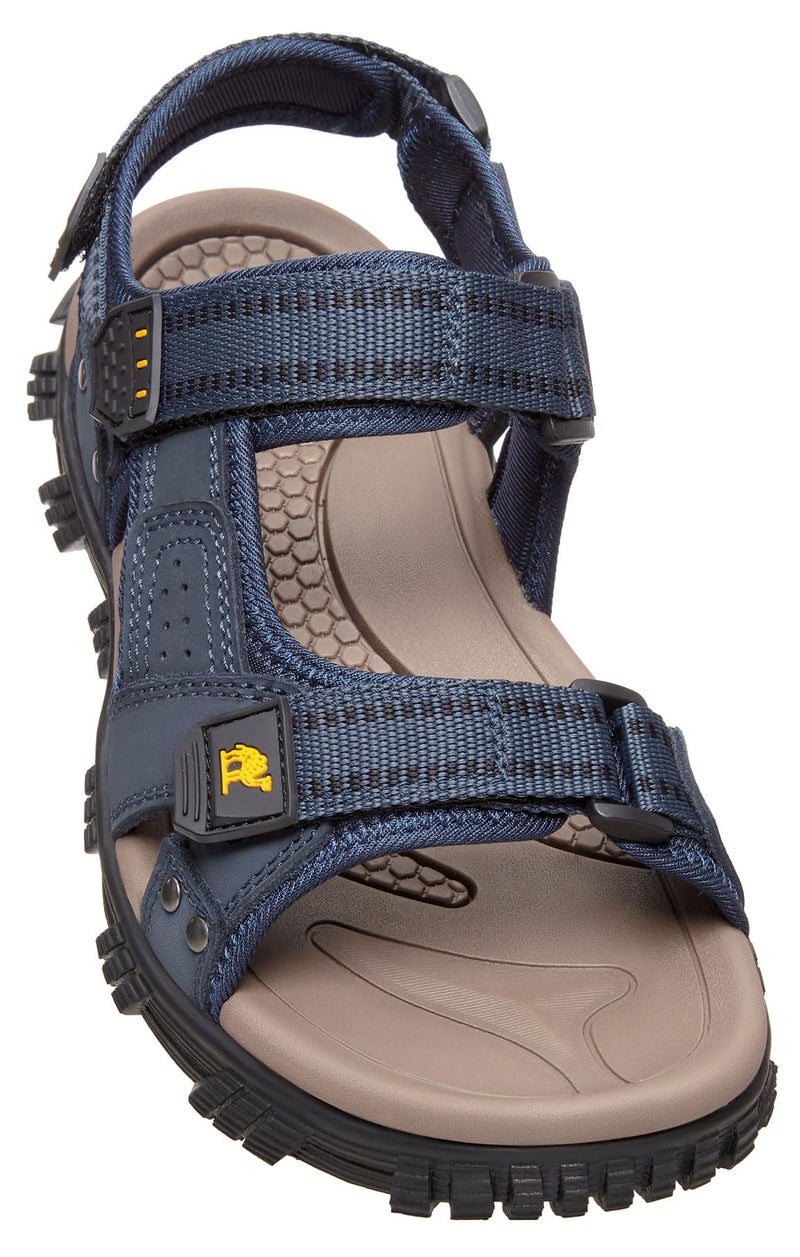 CAMEL CROWN Men's Waterproof Arch Support Hiking Sandals - Comfort Leather with Adjustable Straps - Athletic Outdoor Sandals for Summer Beach Trail Walking - Dark Blue 10 - Image 1