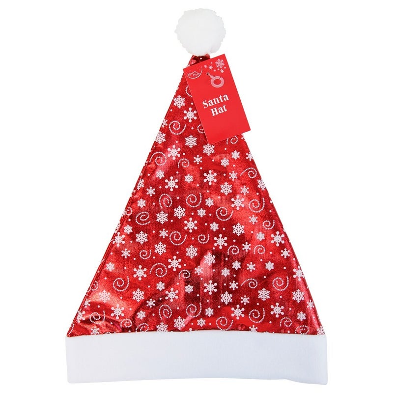 قبعة سانتا المعدنية من يوروراب لعيد الميلاد - ملابس رأس احتفالية للحفلات، أزياء عيد الميلاد، الاحتفالات الموسمية، المرح في العطلات، والتزيين الاحتفالي
