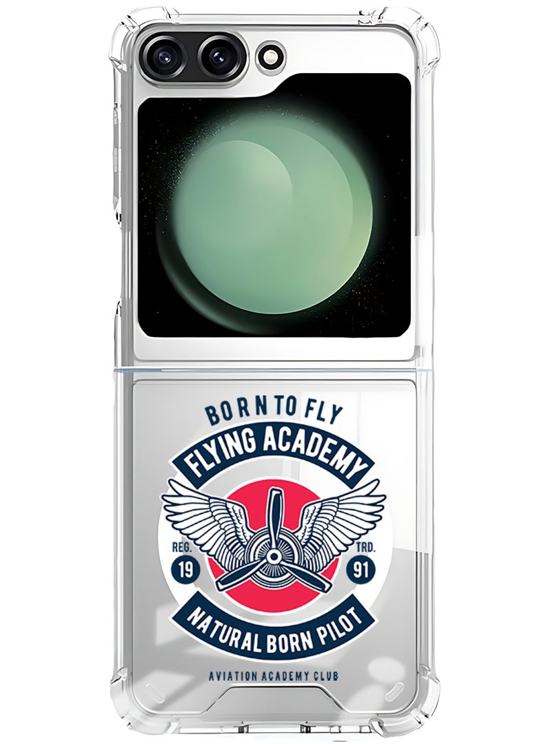 Theodor Magnetic Case for Samsung Galaxy Z Flip 5 Compatible with MagSafe Wireless Charging, Shockproof Phone Bumper Cover Flying cardio - Image 1