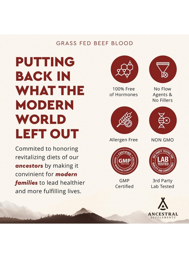 Ancestral Supplements Grass Fed Blood is Blood, Liver & Spleen Formula, 500mg, Grass Fed Beef Supplement, Red & White Blood Cell Formation, Immune and Heart Health Support, Non GMO, 180 Capsules - Image 5