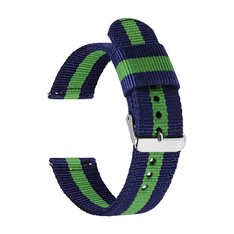 Huawei Samsung Universal Striped Canvas Nylon Strap Split Nylon Strap 20Mm22Mm Quick Release Nylon Strap - Image 1