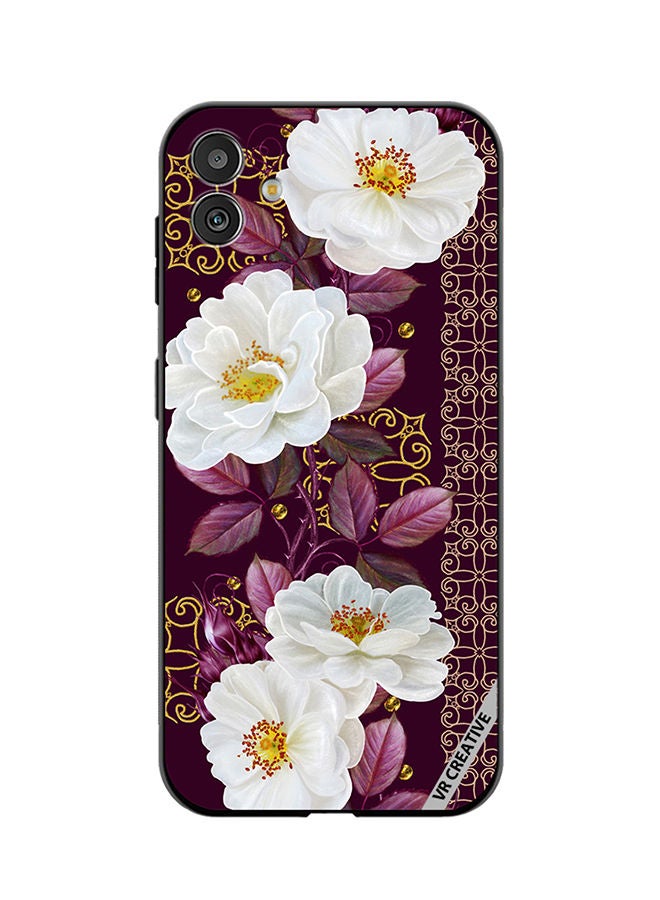 VR CREATIVE Protective Case Cover For Samsung Galaxy M13 5G Vertical Floral Border Pattern Design Multicolour - Image 1