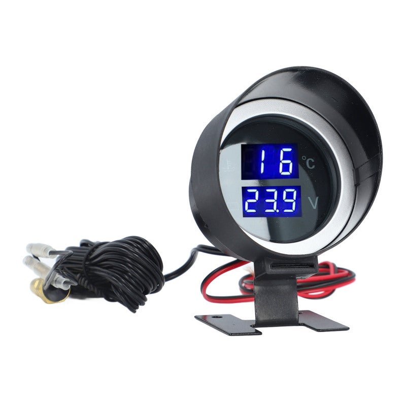 Digital Volt Water Temp Gauge 2 in 1 Display High Accuracy Water Temperature Gauge - Alarm Function Digital Voltage Gauge for Car Truck Caravan - Image 3