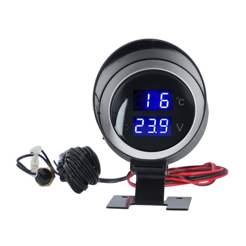 Digital Volt Water Temp Gauge 2 in 1 Display High Accuracy Water Temperature Gauge - Alarm Function Digital Voltage Gauge for Car Truck Caravan - Image 2