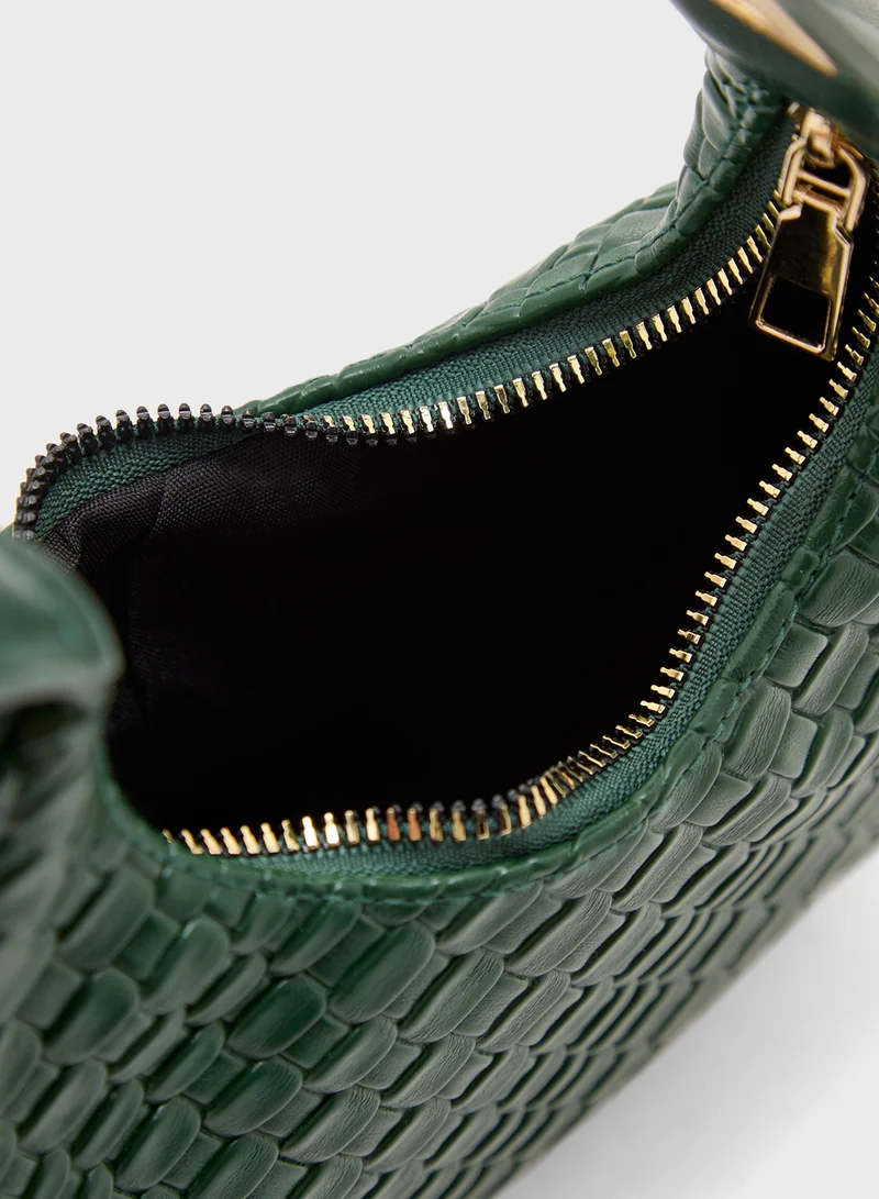 ايلا Weave Textured Crescent Satchel Bag