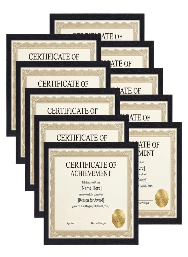 MEBRUDY 8.5 x 11 Picture Frame Set of 10, Black 8.5 by 11 Photo Frames Used for Certificate, Diploma, Document, Degree, Award, Wall Hanging or Tabletop Display - Image 1