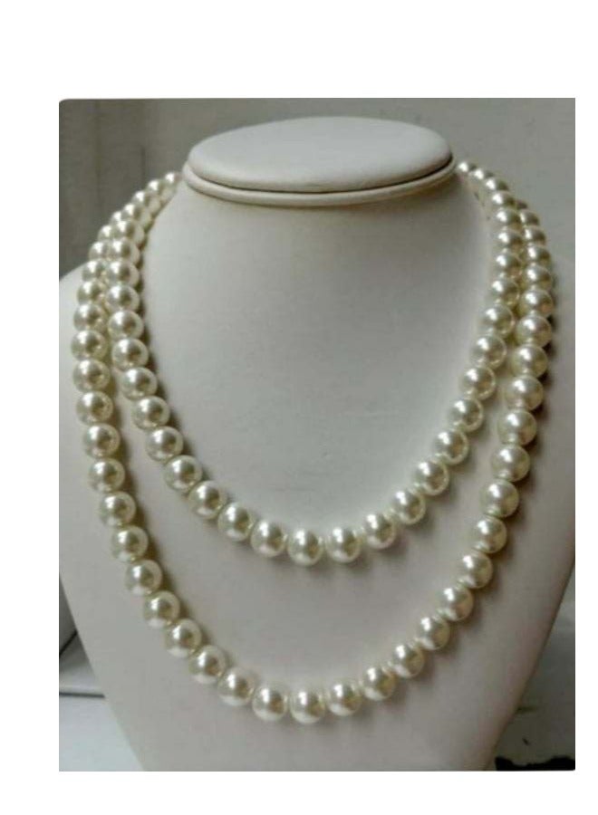 RA accessories Women Necklace Of Off White Pearls Multi Layered 