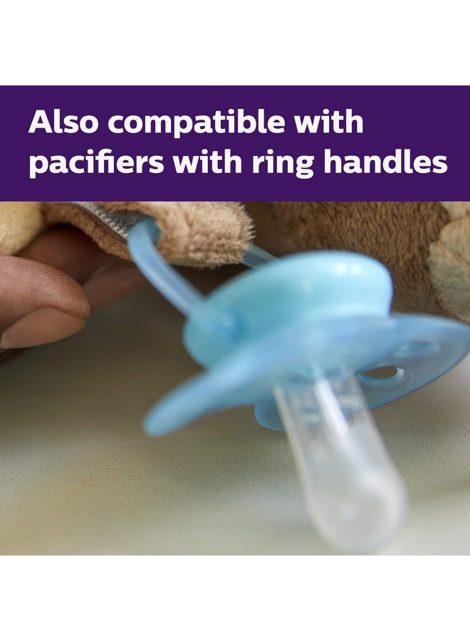 Philips AVENT Soothie Snuggle Pacifier Holder with Detachable Pacifier, 0m+, Elephant, SCF347/03- 1 Count (Pack of 1)