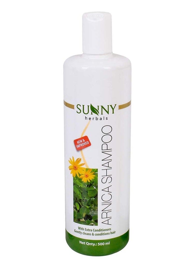 Sunny Herbals New & Improved pH Balanced Arnica Shampoo For Soft, Lustrous & Healthy Hair | Cantharis gives a Cool & Healthy Scalp | Brings Back Moisture & Shine With Fragrant Hair, 500 ml - Image 1