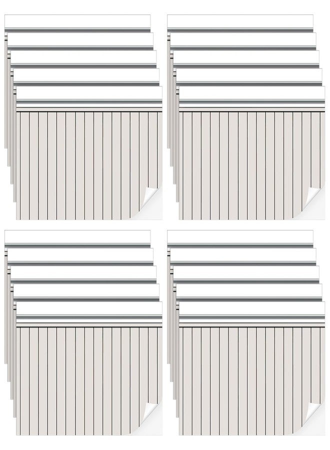 Flutesan 12 Pcs Miniature Dollhouse Wallpaper and Flooring Peel and Stick Mini DIY Self Adhesive Dollhouse Accessories 8.27 x 11.69 Inch (Wood Paneled Wall) - Image 1