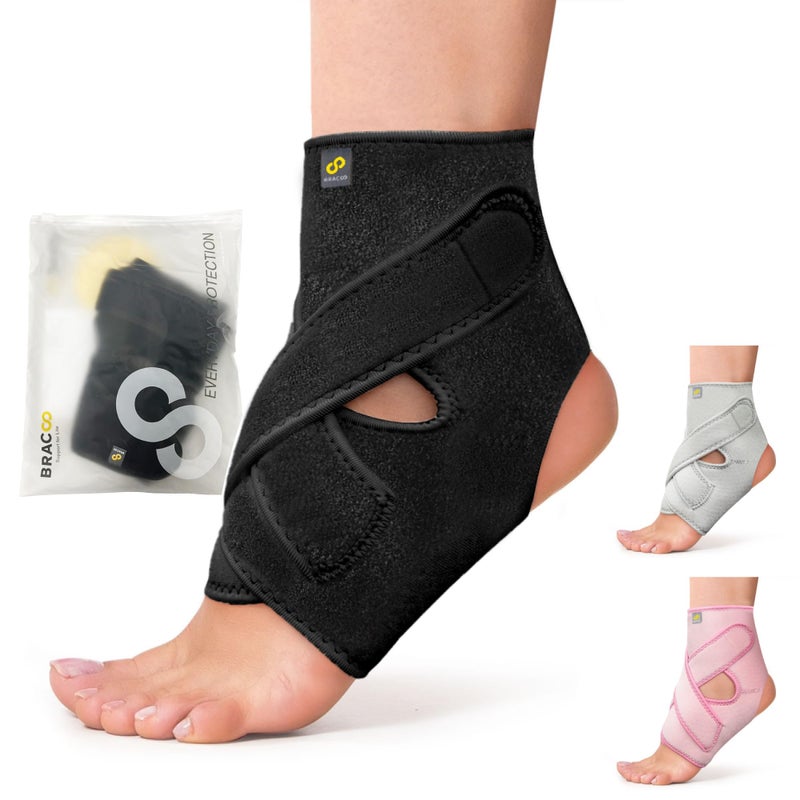 Bracoo Ankle Support Brace For Men & Women, Adjustable Compression Sleeve Strap Wrap, Sprain, Arthritis, Pain Relief, Sports Injuries and Recovery, Breathable Neoprene Brace, FS10 - Image 5