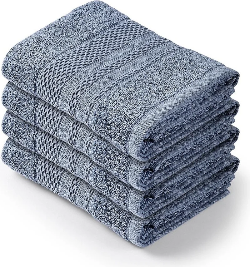 بلونيتي Softy - Set of 4 Cotton Hand/Face Towels 50 x 90 cm Blue