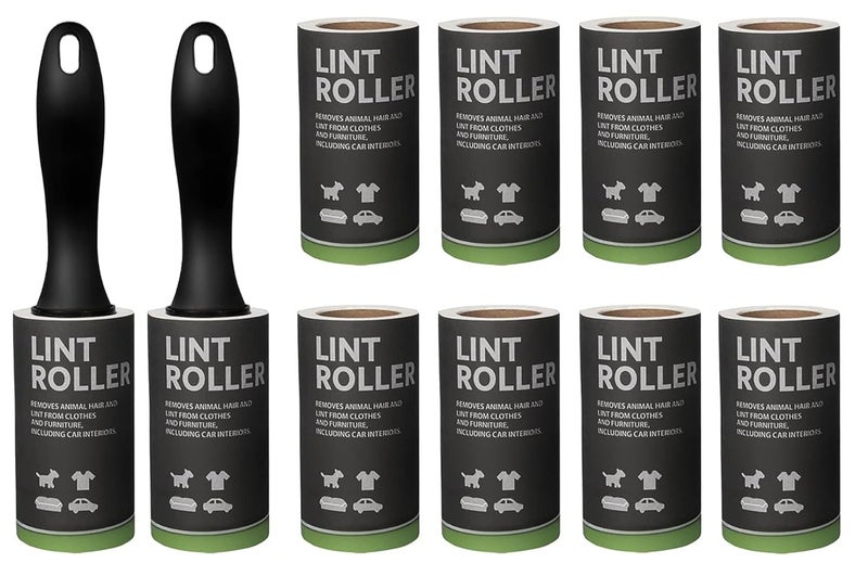 Styllent Lint Rollers for Pet Hair Extra Sticky Upgraded Handles Dust Cleaning Use Portable Lint Rolle with 10 Refills of 60 Sheets 600 Sheets Total Better Clean Your Home 2 Handles with 10 Refills - Image 1