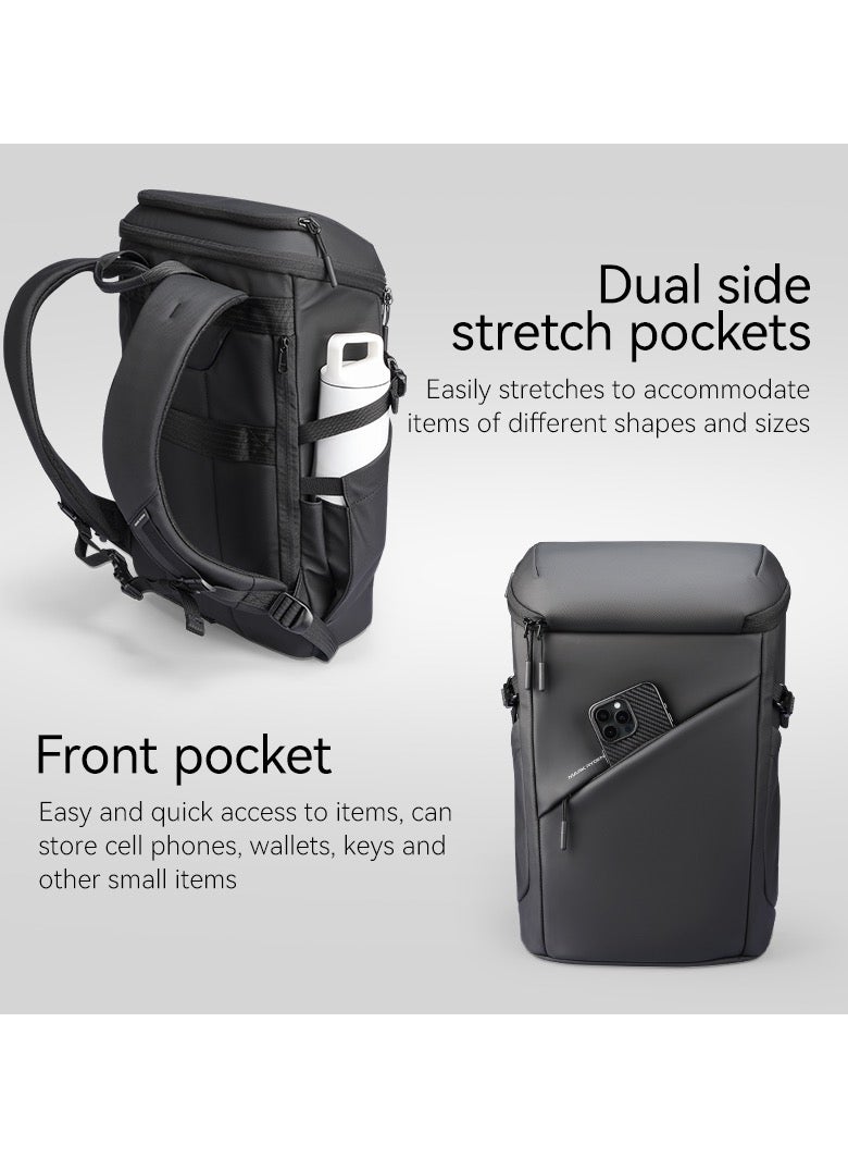 Mark Ryden MR6886 Black Laptop Backpack 17 Inch Water Resistant Flip Top Bag with USB Charging Port Anti Theft Pocket and Large Capacity for Work School and Travel - Image 4