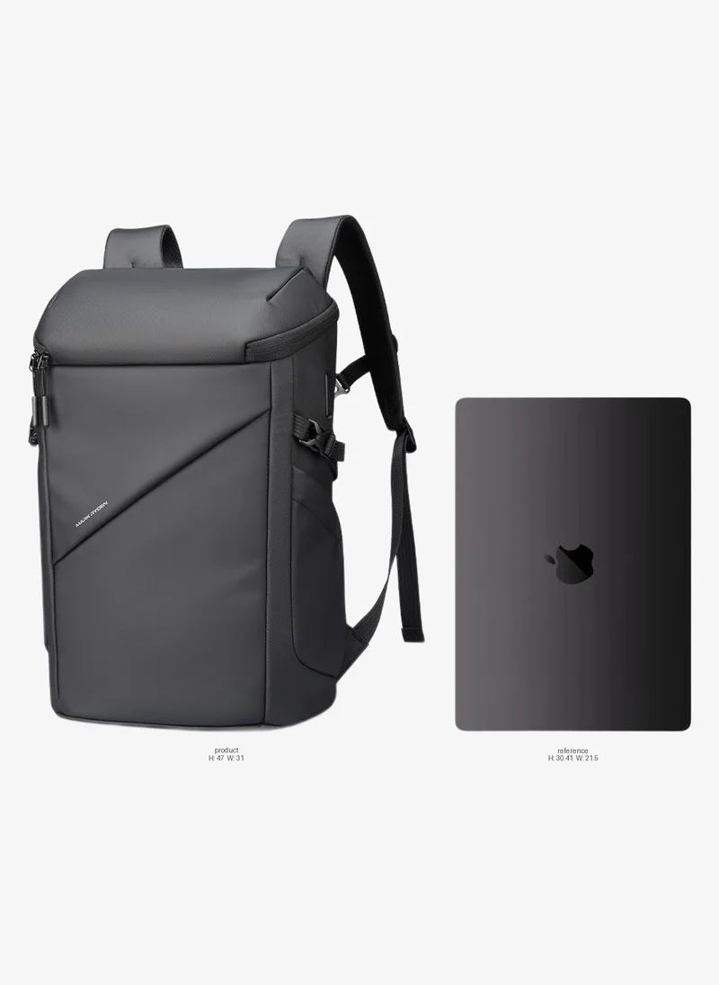 MARK RYDEN Mark Ryden MR6886 Black Laptop Backpack 17 Inch Water Resistant Flip Top Bag with USB Charging Port Anti Theft Pocket and Large Capacity for Work School and Travel