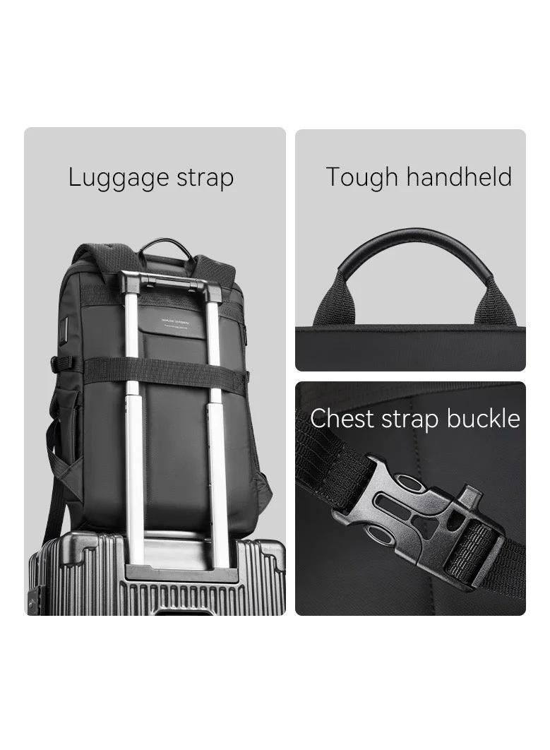 Mark Ryden  Mark Ryden MR6886 Black Laptop Backpack 17 Inch Water Resistant Flip Top Bag with USB Charging Port Anti Theft Pocket and Large Capacity for Work School and Travel  | Best Price UAE