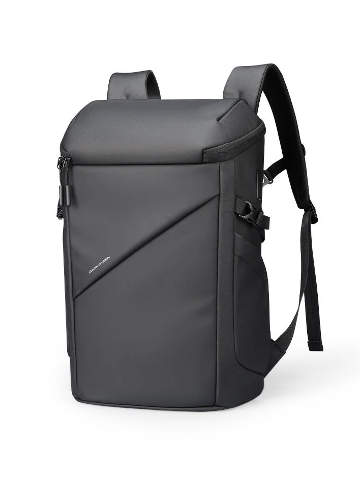 MARK RYDEN Mark Ryden MR6886 Black Laptop Backpack 17 Inch Water Resistant Flip Top Bag with USB Charging Port Anti Theft Pocket and Large Capacity for Work School and Travel