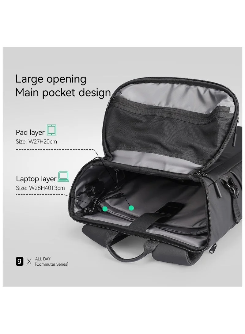 Mark Ryden  Mark Ryden MR6886 Black Laptop Backpack 17 Inch Water Resistant Flip Top Bag with USB Charging Port Anti Theft Pocket and Large Capacity for Work School and Travel  | Best Price UAE