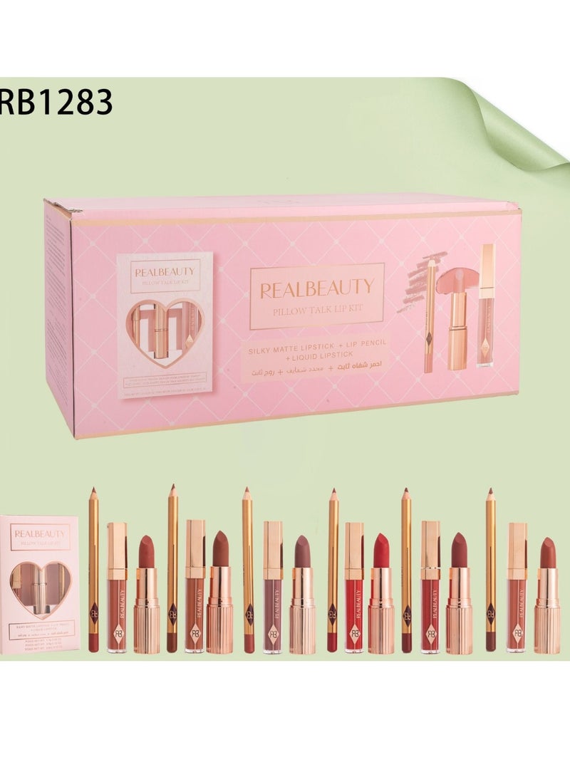 REAL BEAUTY Real Beauty Luxury Lip Kit 6 sets 3-Piece in Each