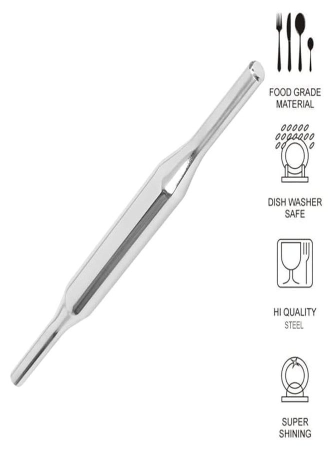 SIDDHI Stainless Steel Classic Belan Rolling Pin for Kitchen, Steel Belan for Perfect Roti, Chapati Rolling - 34 cm Long Pack of 1 - Image 2