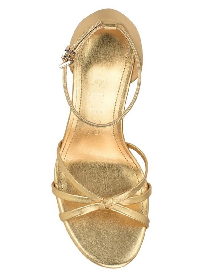 GUESS Women's Spring Heeled Sandal, Gold 710, 37 EU - Image 4