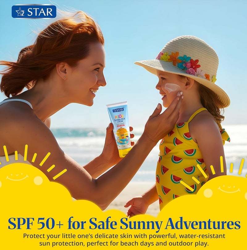 SZ Star Kids Sunblock Cream Face And Body SPF50 - 100 g - Image 4