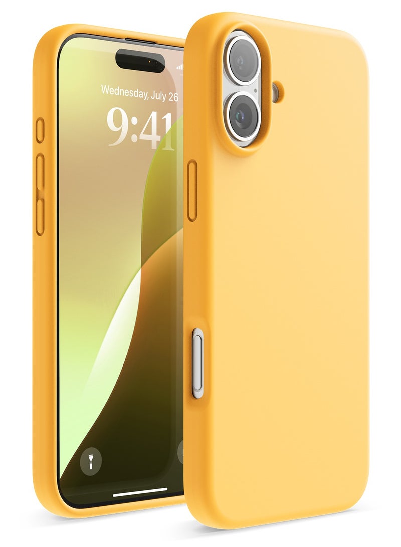 Elago Liquid Silicone for iPhone 16 Plus Case Cover Full Body Protection, Shockproof, Slim, Anti-Scratch Soft Microfiber Lining - Sunshine - Image 1