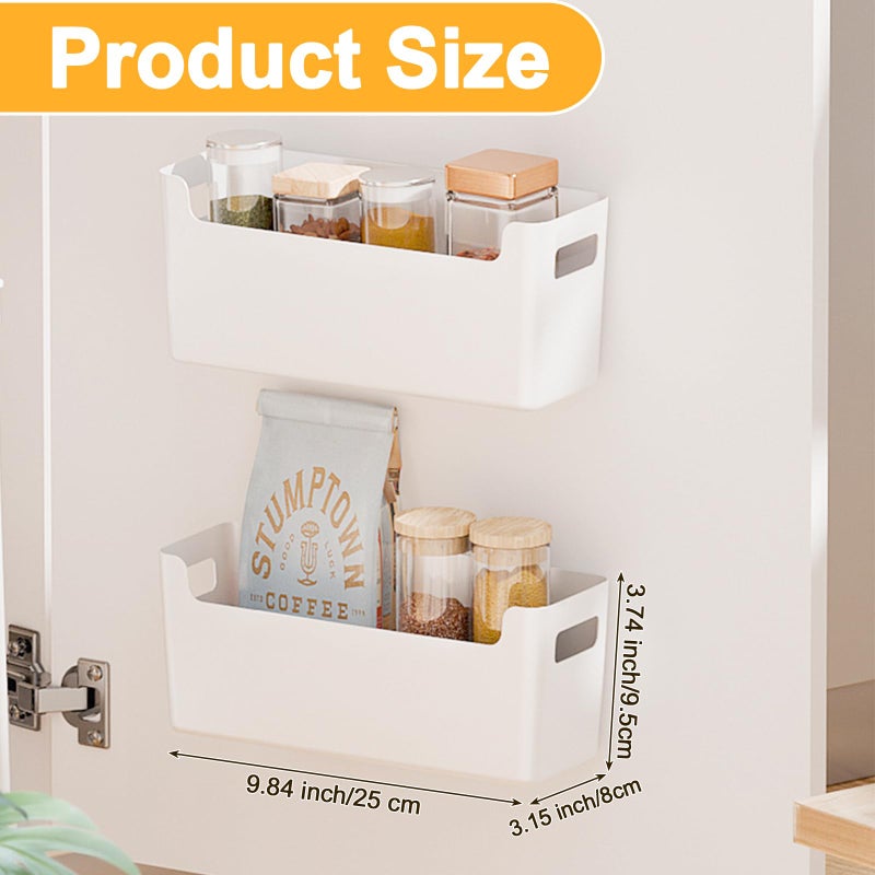 IGUOCY 2 Pcs Kitchen Cabinet Door Organizer,Adhesive Mount Inside Cabinet Door Storage,Under Sink Door Storage Shelf for Kitchen,Bathroom,Office,Garage,Craft Room(Transparent) - Image 2