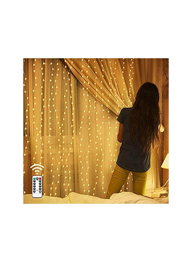 The Bros Fairy String Lights, Warm White 300 LED, 9.8x9.8 Feet, Hanging Light for Bedroom Wall, Home Decor Lighting, Lighted Bed Room Curtain, Party Wedding Decorations Backdrop - Image 2