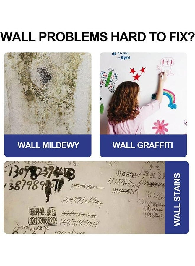 ASHILE Portable Wall Repair Paint Wall Mending Agent Wall Spackle with Roll Brush Wall Surface Hole Fill Quick and Easy Solution，Water Based &Low Odor Wall Paint with Roller Brush, Removing Wall Stains - Image 2