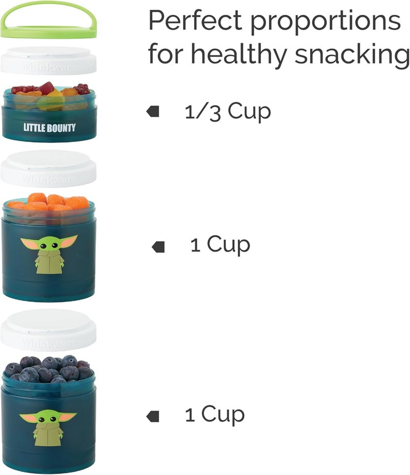 Whiskware Stackable Snack Containers for Kids and Toddlers 3 Stackable Snack Cups for School and Travel The Child Little Bounty  GreenWhiteTeal - Image 4