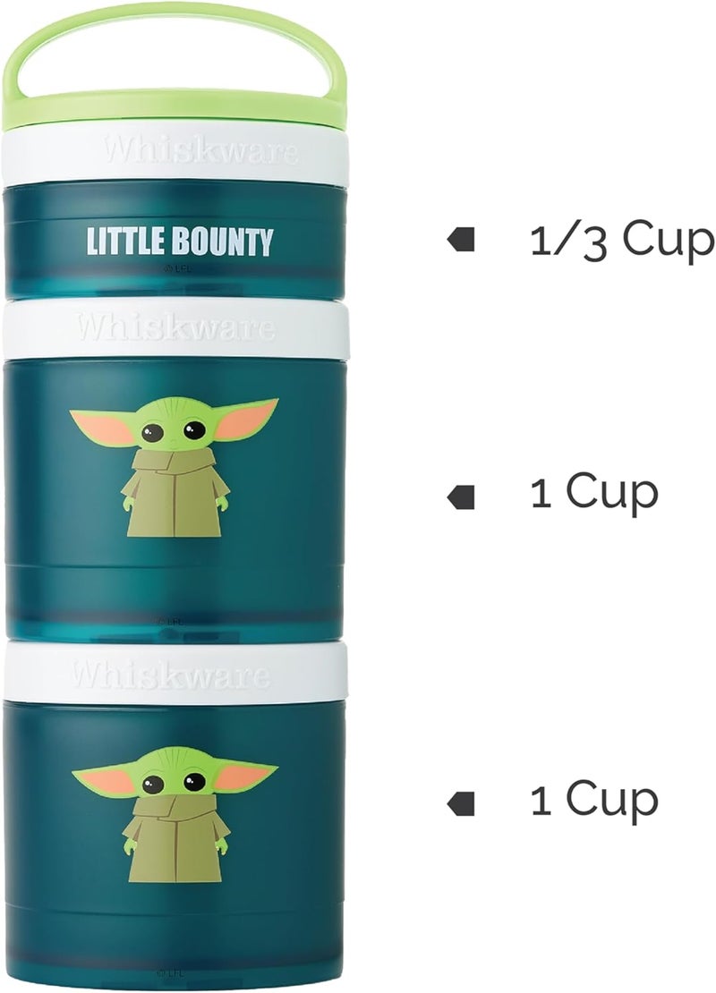 Whiskware Stackable Snack Containers for Kids and Toddlers 3 Stackable Snack Cups for School and Travel The Child Little Bounty  GreenWhiteTeal - Image 2