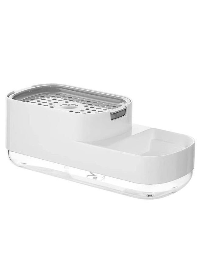Bukela - 3 in 1 soap dispenser, sponge and soap dispenser, dish soap dispenser for kitchen with sponge (white) - Image 1