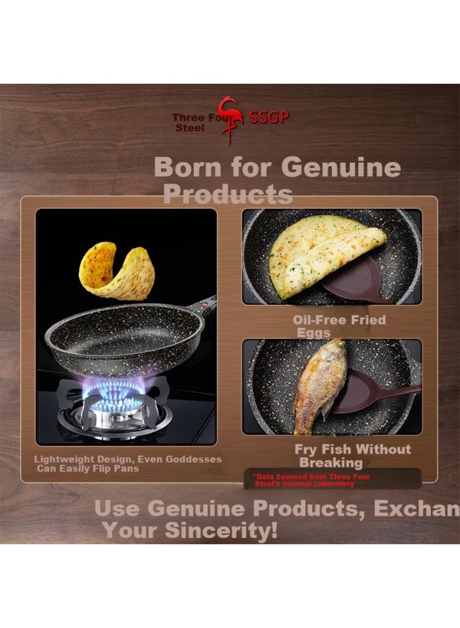 Ssgp Imported Maifanshi Flat Bottom Frying Pan Non-stick Pan For Induction Cooker Gas Stove Universal Steak Frying Pan 28cm 24591 - Image 3