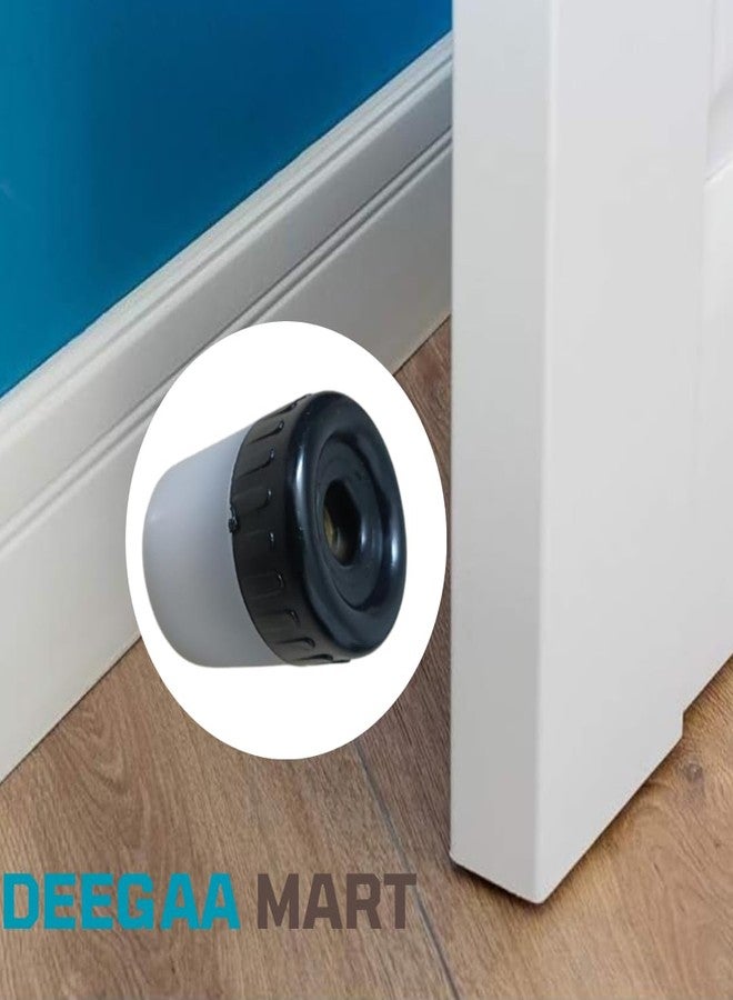 DEEGAA MART Black Rubber Door Stopper | Heavy-Duty Door Stop with Rubber Tip Bumper | Wall & Door Protector, Sound Dampening for Home, Office, Hotels (2, 2.5 INCH) - Image 2