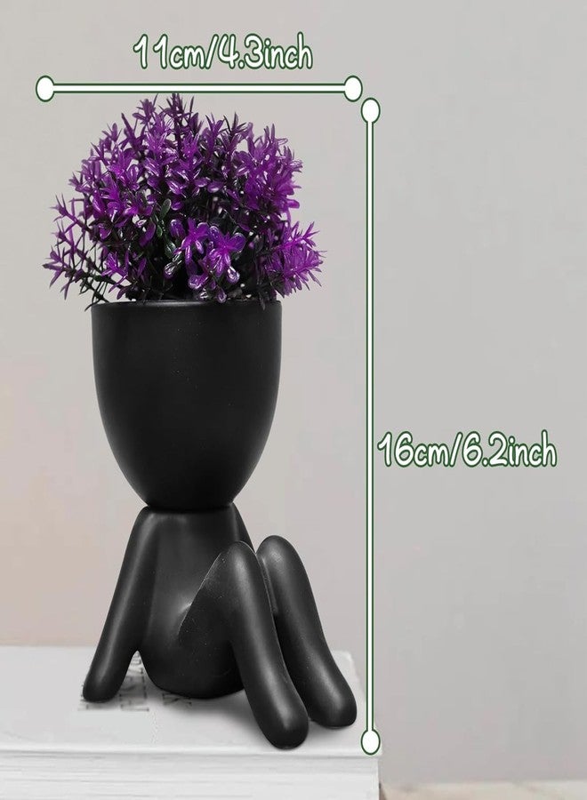 Zerzsy Fake Plants Mini Artificial Greenery Potted Plant for Home Decor Indoor Office Small Fake Plants Decor Cute Faux Succulent Desk Decoration for Office - Set of 1 - Image 3