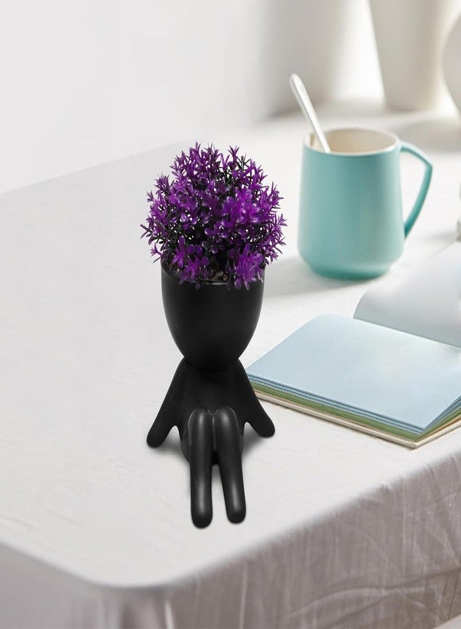Zerzsy Fake Plants Mini Artificial Greenery Potted Plant for Home Decor Indoor Office Small Fake Plants Decor Cute Faux Succulent Desk Decoration for Office - Set of 1 - Image 4