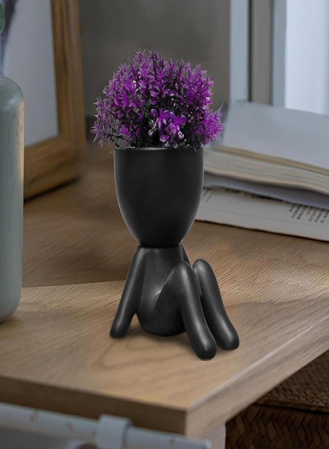 Zerzsy Fake Plants Mini Artificial Greenery Potted Plant for Home Decor Indoor Office Small Fake Plants Decor Cute Faux Succulent Desk Decoration for Office - Set of 1 - Image 5