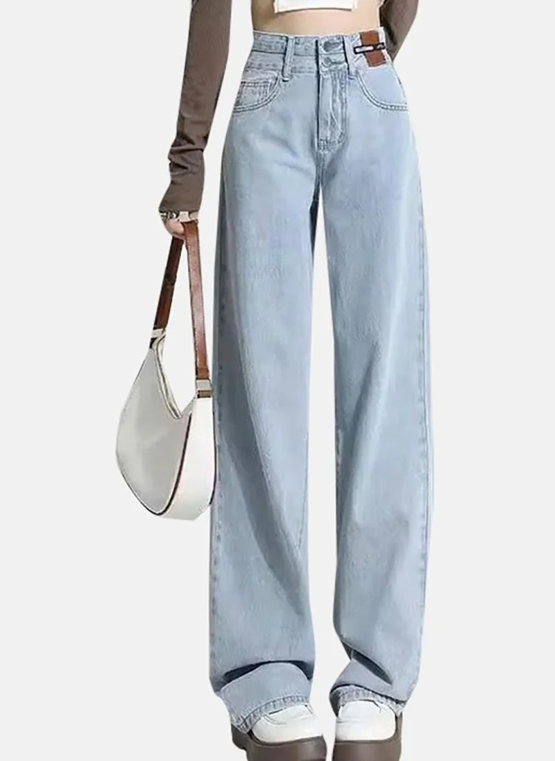 YUNIQEE Blue Straight Fit High-Rise Light Fade Jeans