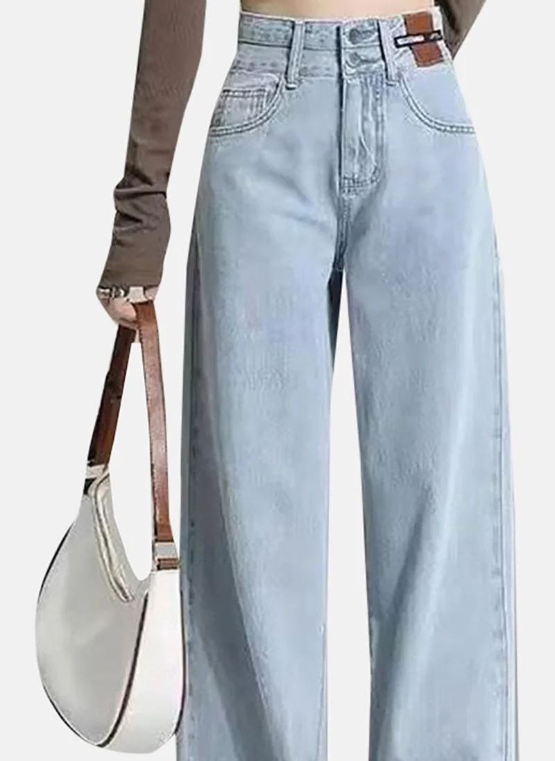 YUNIQEE Blue Straight Fit High-Rise Light Fade Jeans