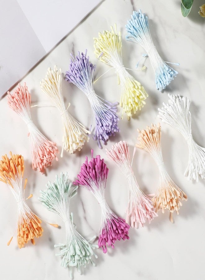 HaiFafafaing 1100PCS Flower Stamens for Crafts, 2MM Artificial Double Heads Pearl Flower Stamens,10 Colors Artificial Flowers Stamen for Flowers Making,Wedding Bouquets, Scrapbooking - Image 4