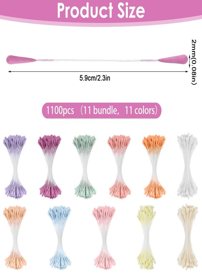 HaiFafafaing 1100PCS Flower Stamens for Crafts, 2MM Artificial Double Heads Pearl Flower Stamens,10 Colors Artificial Flowers Stamen for Flowers Making,Wedding Bouquets, Scrapbooking - Image 2