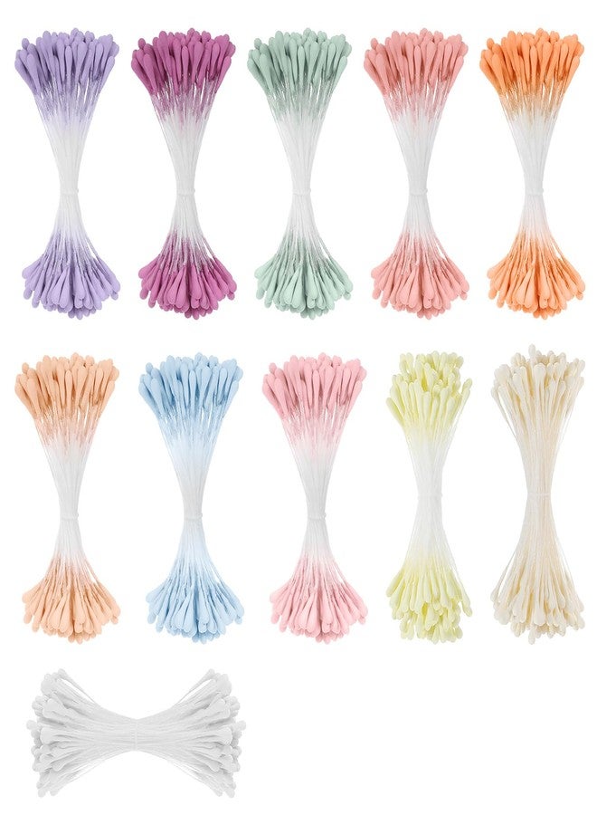HaiFafafaing 1100PCS Flower Stamens for Crafts, 2MM Artificial Double Heads Pearl Flower Stamens,10 Colors Artificial Flowers Stamen for Flowers Making,Wedding Bouquets, Scrapbooking - Image 1