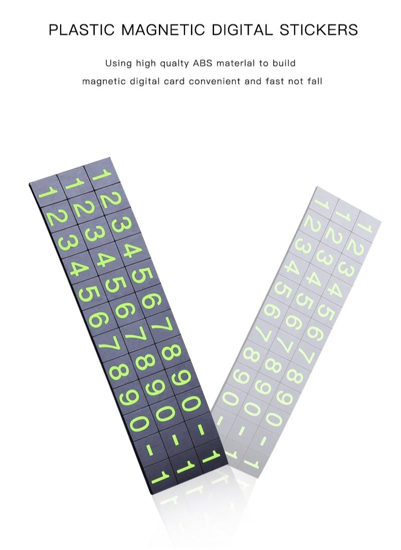 Generic - Temporary Parking Plate Universal Flip Temporary Phone Number Plate Car Dashboard Luminous White Parking Plate Car Temporary - Image 1
