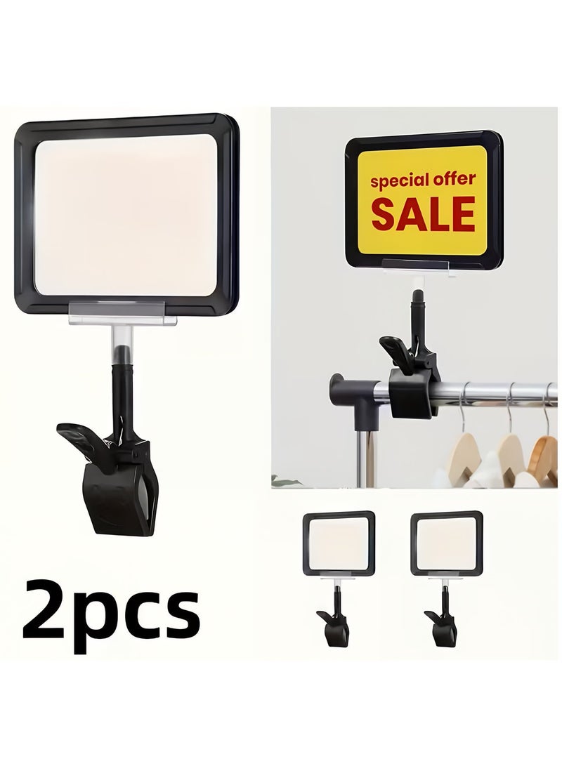 ValueHut A6 Promotion Sign Holders, 2-Pack Display Stands with Clear PVC Cover & Stable Base – First Choice for Malls, Clothing Stores, Supermarkets, Convenience Shops & Fruit & Vegetable Stores - Image 1