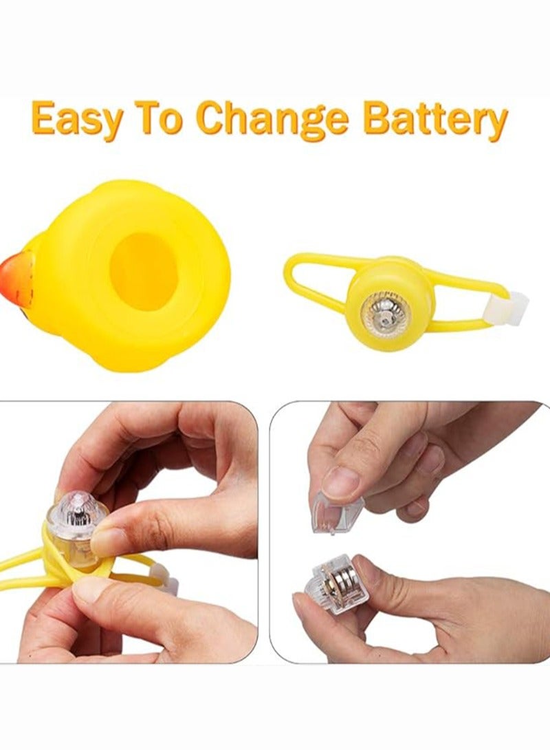 Rubber Duck Toy Car Ornaments Yellow Duck Car Dashboard Decorations Squeeze Duck Bicycle Horns with Propeller Helmet - Image 4