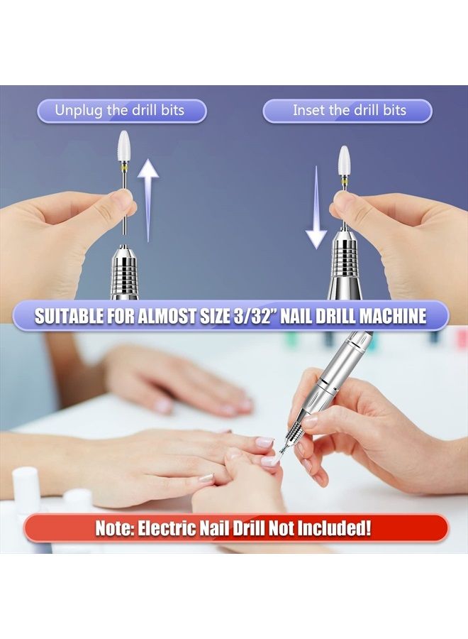 Depvko Nail Drill Bits 20Pcs, 3/32'' Ceramic Carbide Drill Bits for Nails, Nail Bits for Nail Drill, Diamond Nail Drill Bit Set for Cuticle Remover Manicure Pedicure (20Pcs) - Image 5